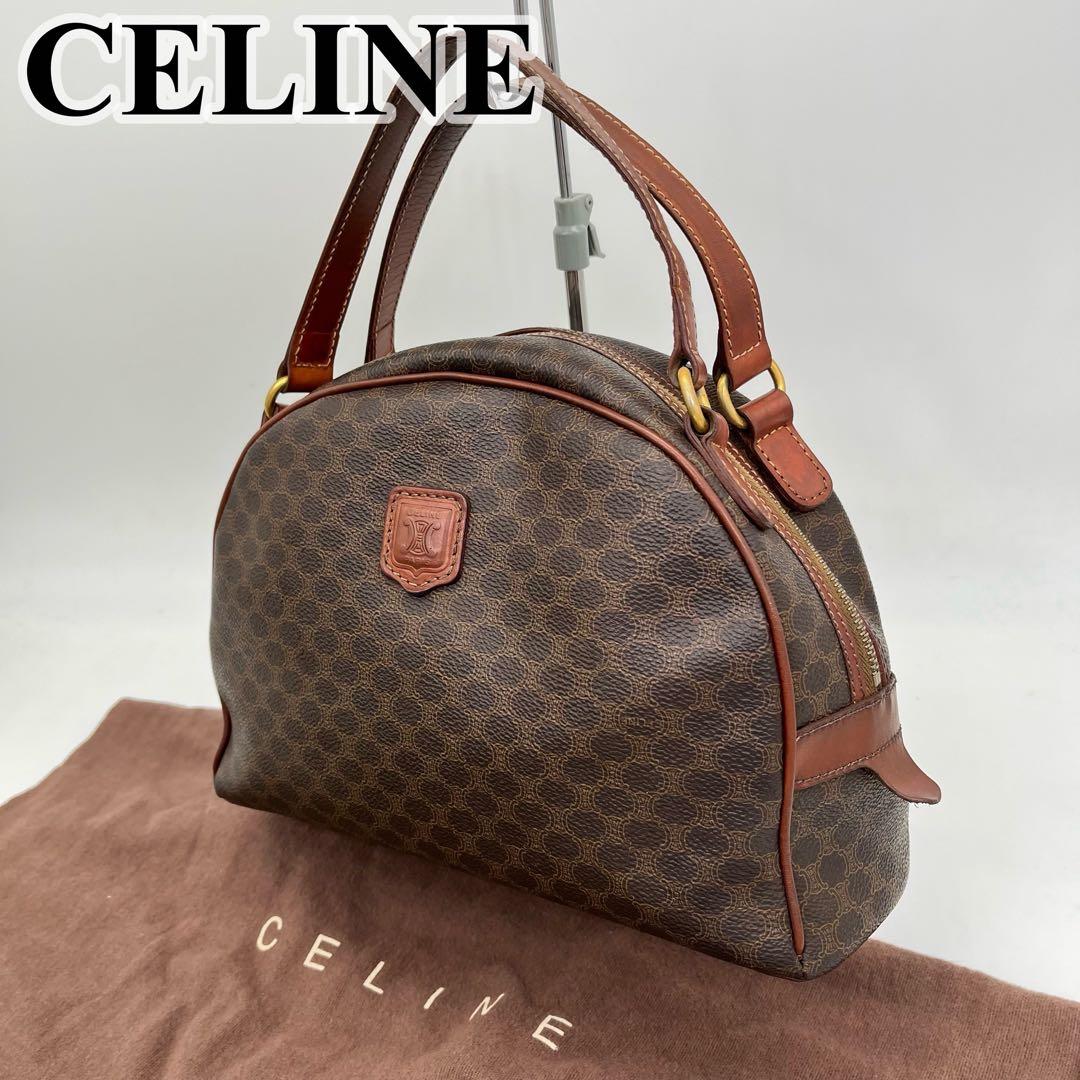 CELINE ハンドバッグ 手提げ マカダム柄 トリオンフ ロゴ入り PVC