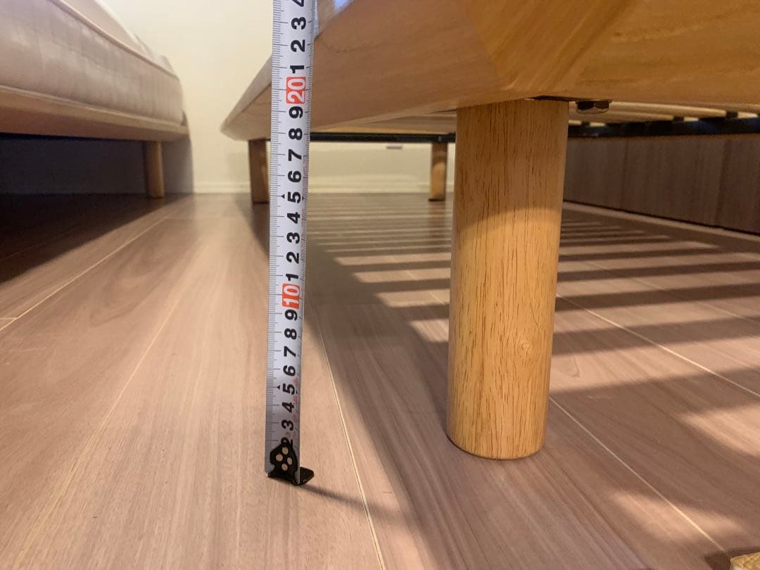 MUJI 無印良品 ヘッドボード付 木製ベッドフレーム　オーク材突板　スモール②