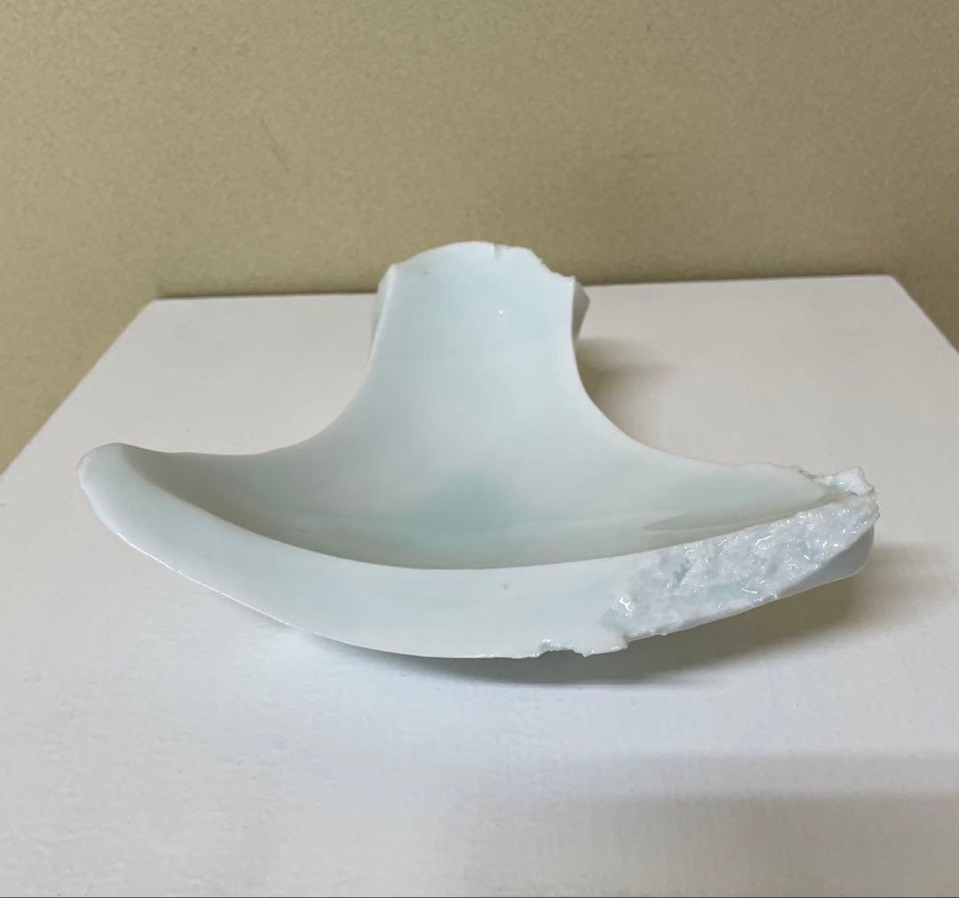 加藤委作品　青白磁三角皿（Ａ)
