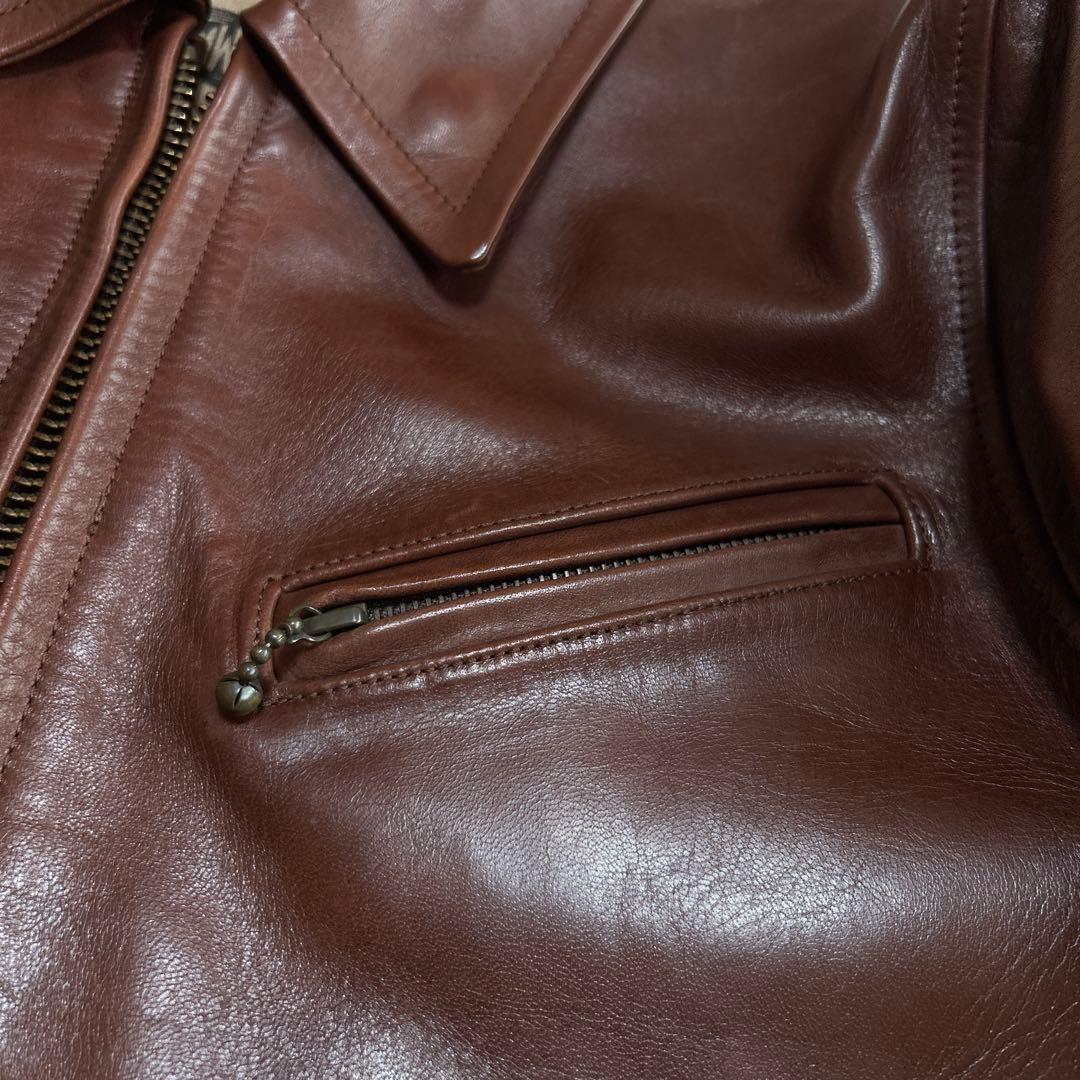 美品 Y'2 LEATHER ワイツーレザー別注品 MWS 馬革ライダース L