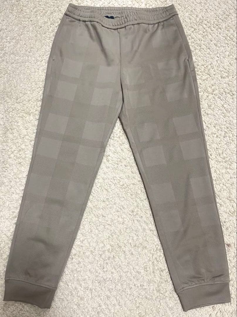 ブラックレーベルフード付きベージュスウェット上下セットアップ上LL下L