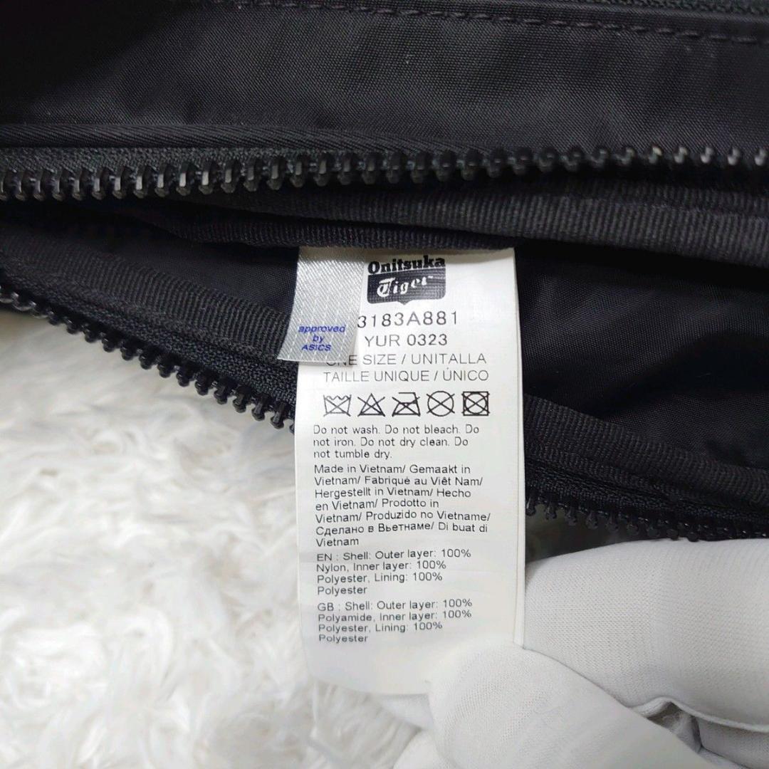 【未使用級】極美品 オニツカタイガー メッセンジャーバッグ 刺繍 ブラック トラ