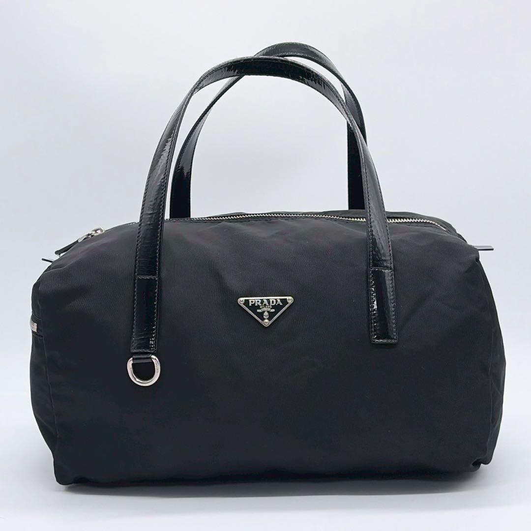 PRADA プラダ ハンドバッグ ミニボストンバッグ ナイロン レザー NERO