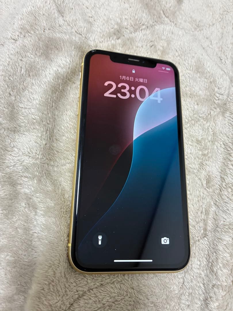 【背面ヒビあり】Apple iPhone XR イエロー 本体 128gb