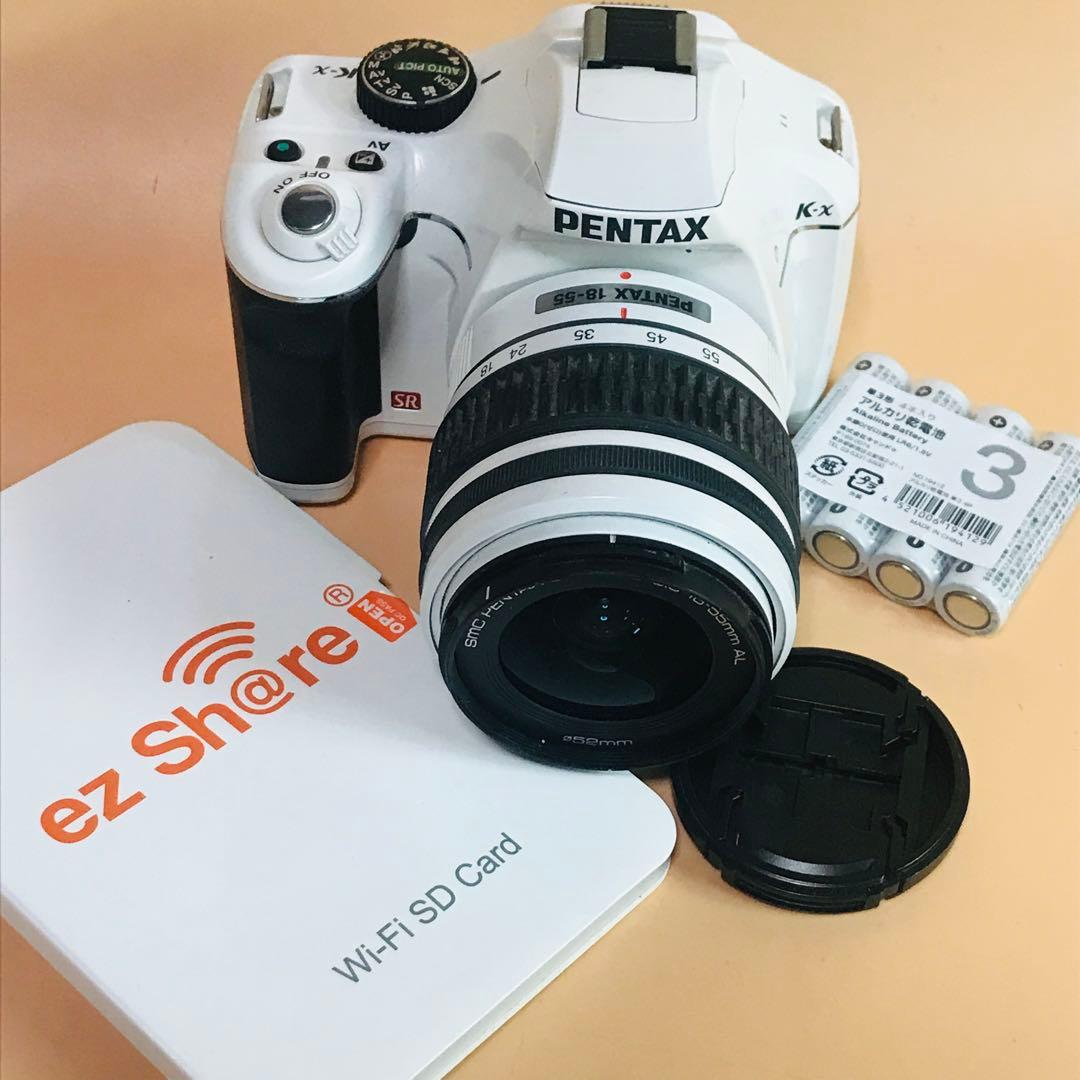 ペンタックス K-x 白　Wi-FiSDアダプター　電池付き