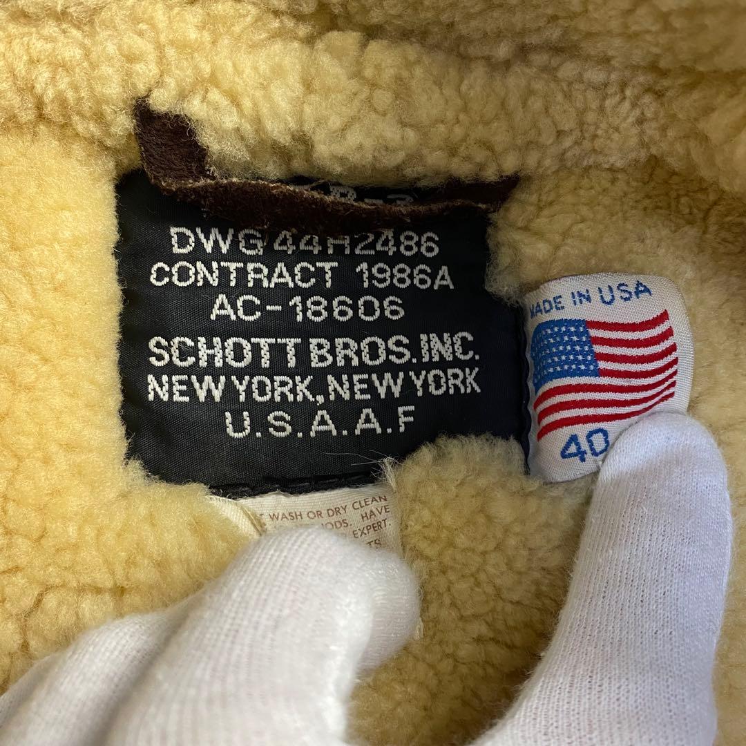 schottショット　B-3 フライトジャケット　40 リアルムートン　羊革