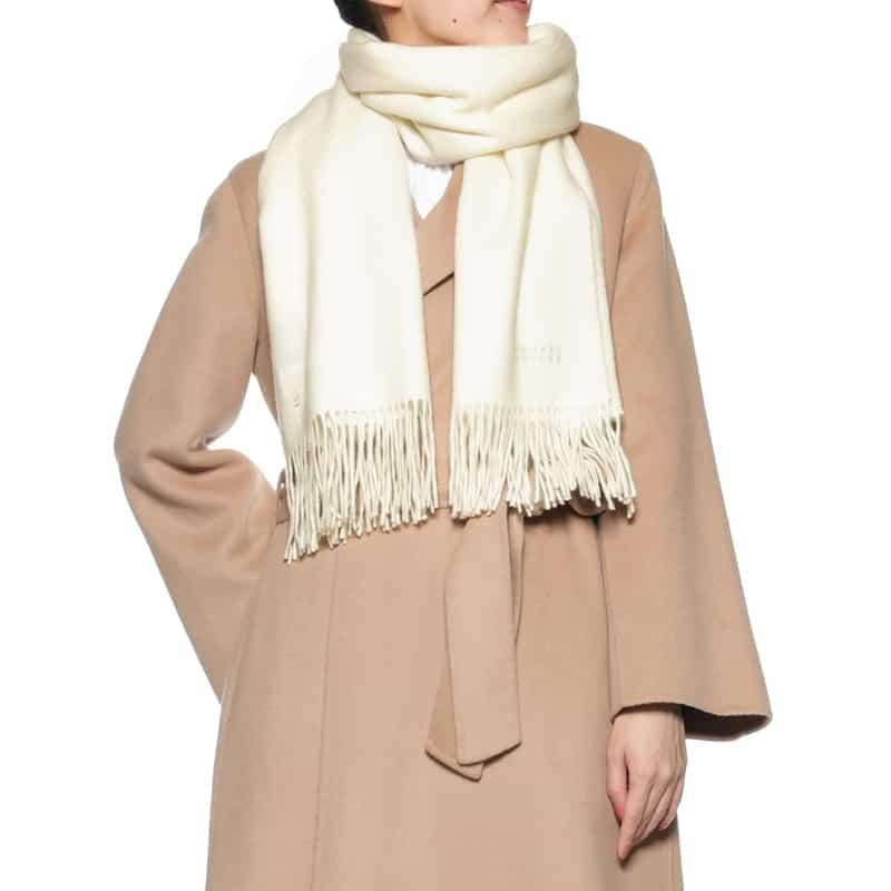 新品BARNEYS NEW YORKカシミヤスカーフｌ 大判ストール アイボリー