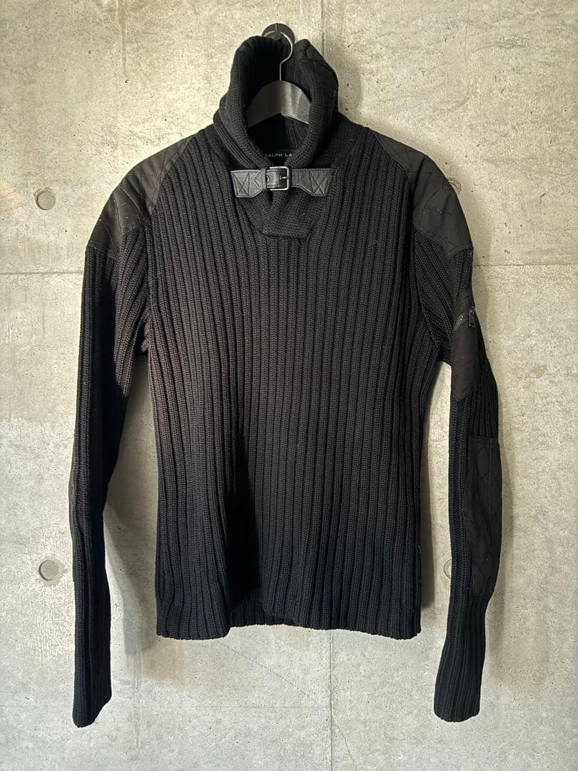 Ralph Lauren ラルフローレン ミリタリーギミック サンプルニット 黒