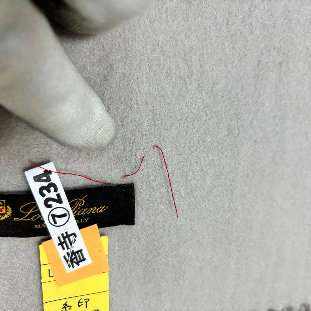 【最高峰】ロロピアーナ カシミヤ100 大判ストール グレージュ クリーニング済