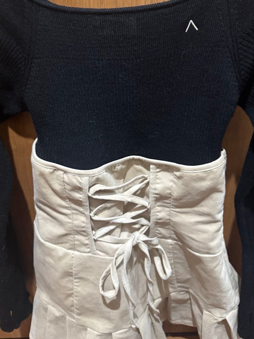 ワンピース andmary High waist velour mini dress