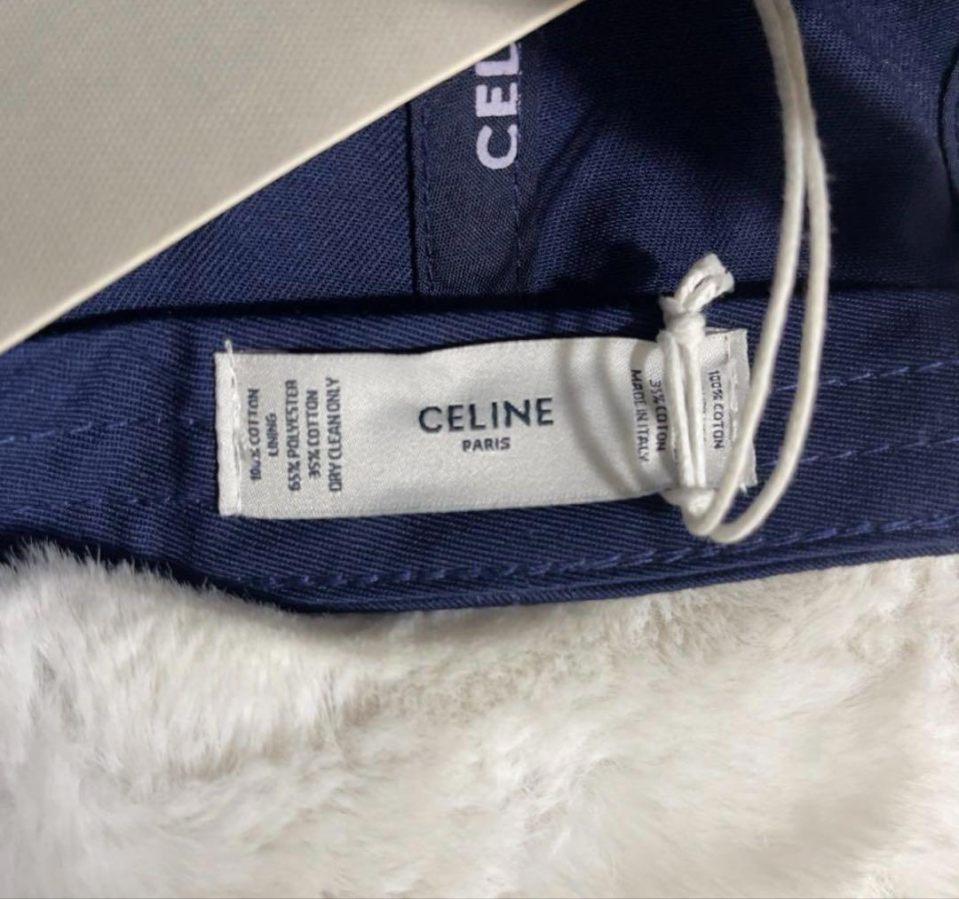 CELINE ネイビー ベースボールキャップ C刺繍