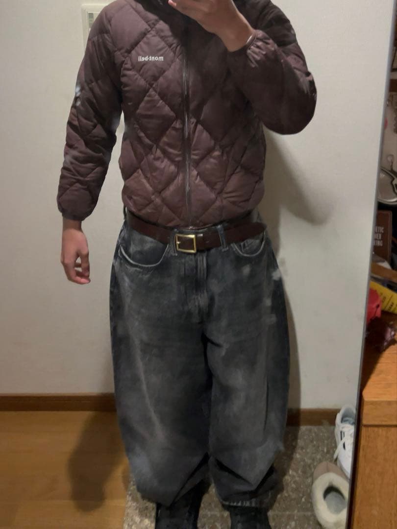 モンベル　リバーシブル　短丈　ダウンジャケット　y2k ストリート