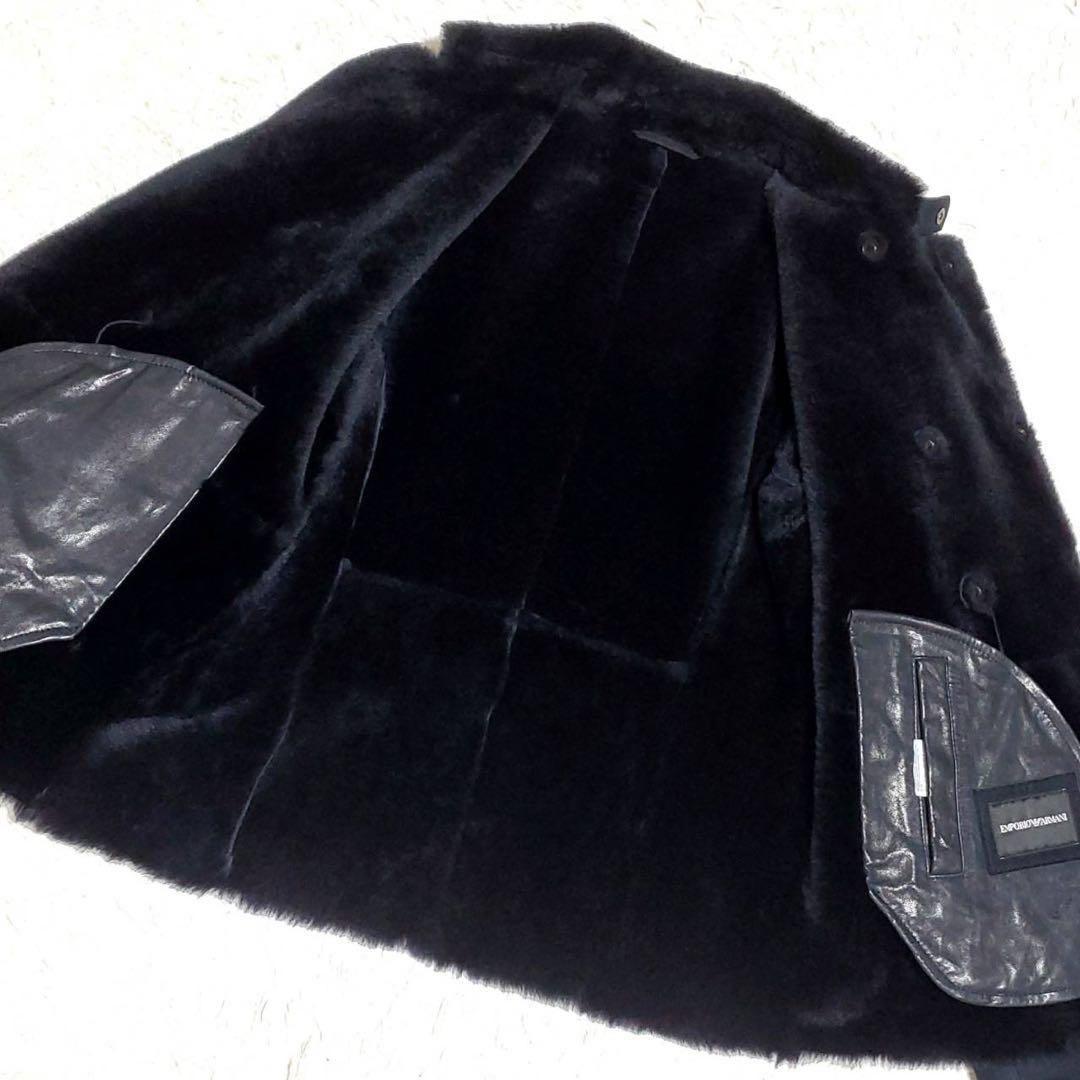エンポリオアルマーニ ムートン ラムレザー 羊革ジャケット 46 シープスキン