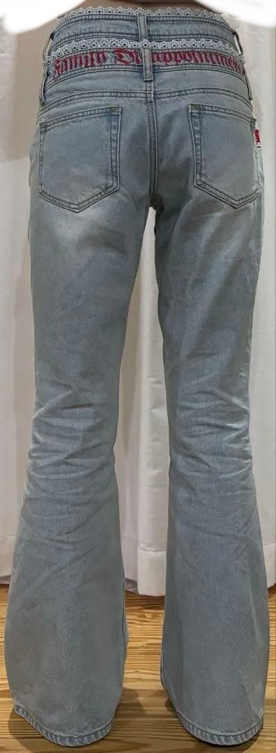 SCULPTOR 平成 ギャル ローライズ フレアデニム レース xs