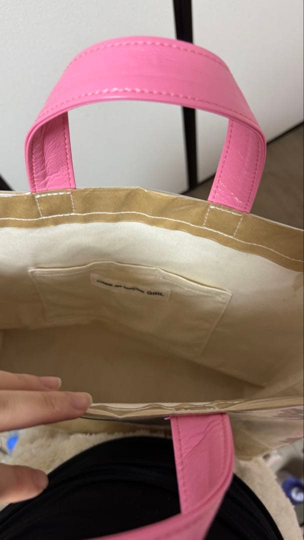 COMME des GARÇONS エコバッグ ブラウン/ピンク