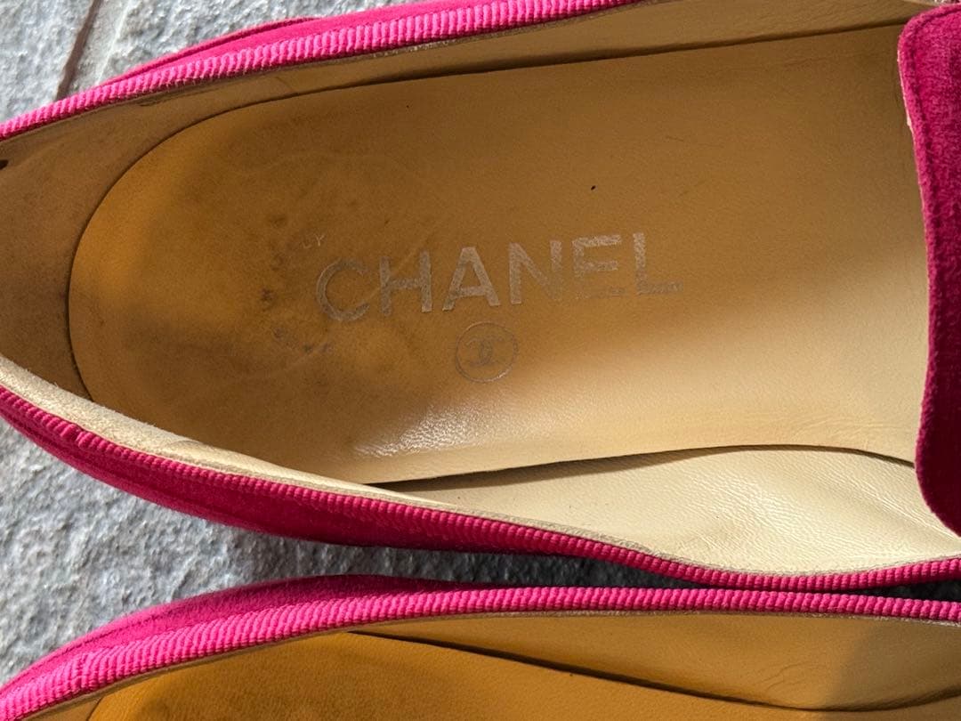 トラベル！シャネル CHANEL ココマーク ローファースエードピンク37