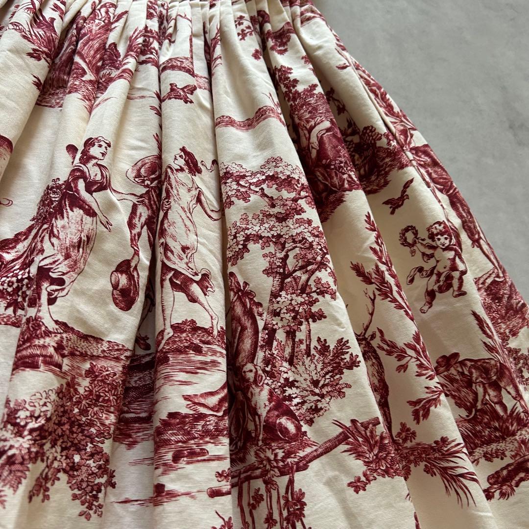 美品ウィークエンドマックスマーラ ノースリーブワンピース 刺繍絵画柄乗馬