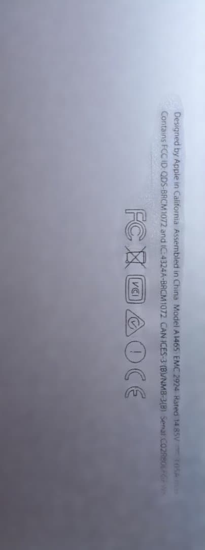 MacBook本体 MacBook Air Early 2015 A1465 Core i5