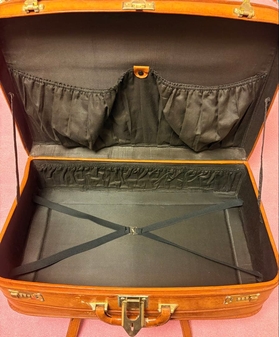 【希少・アンテーク】本革鞄　レザー トランク　アタッシュケース 旅行鞄