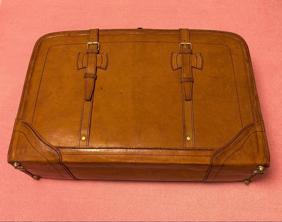 【希少・アンテーク】本革鞄　レザー トランク　アタッシュケース 旅行鞄