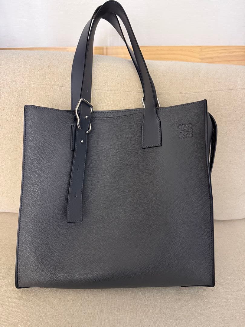 【美品】LOEWE バックルトートバッグ ジップ アンスラサイト　正規品