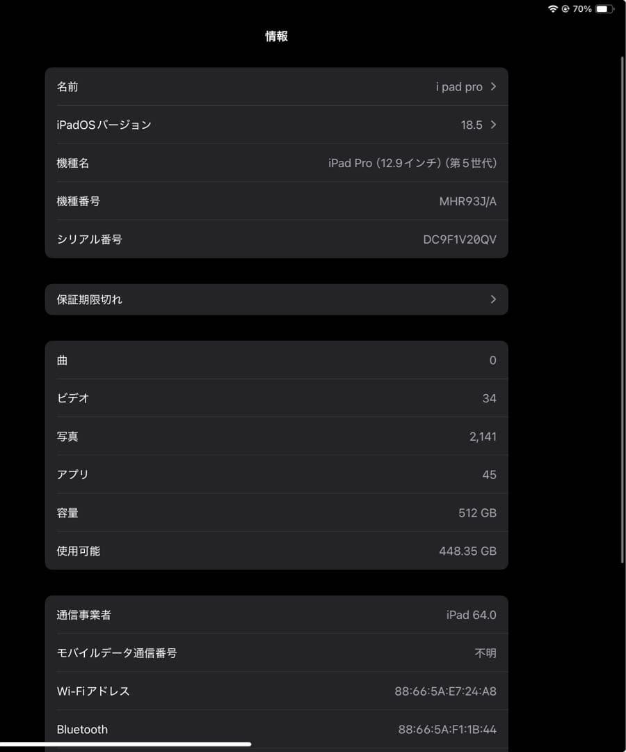 iPad Pro 12.9 512GB 第5世代　Wi-Fi+Cellular