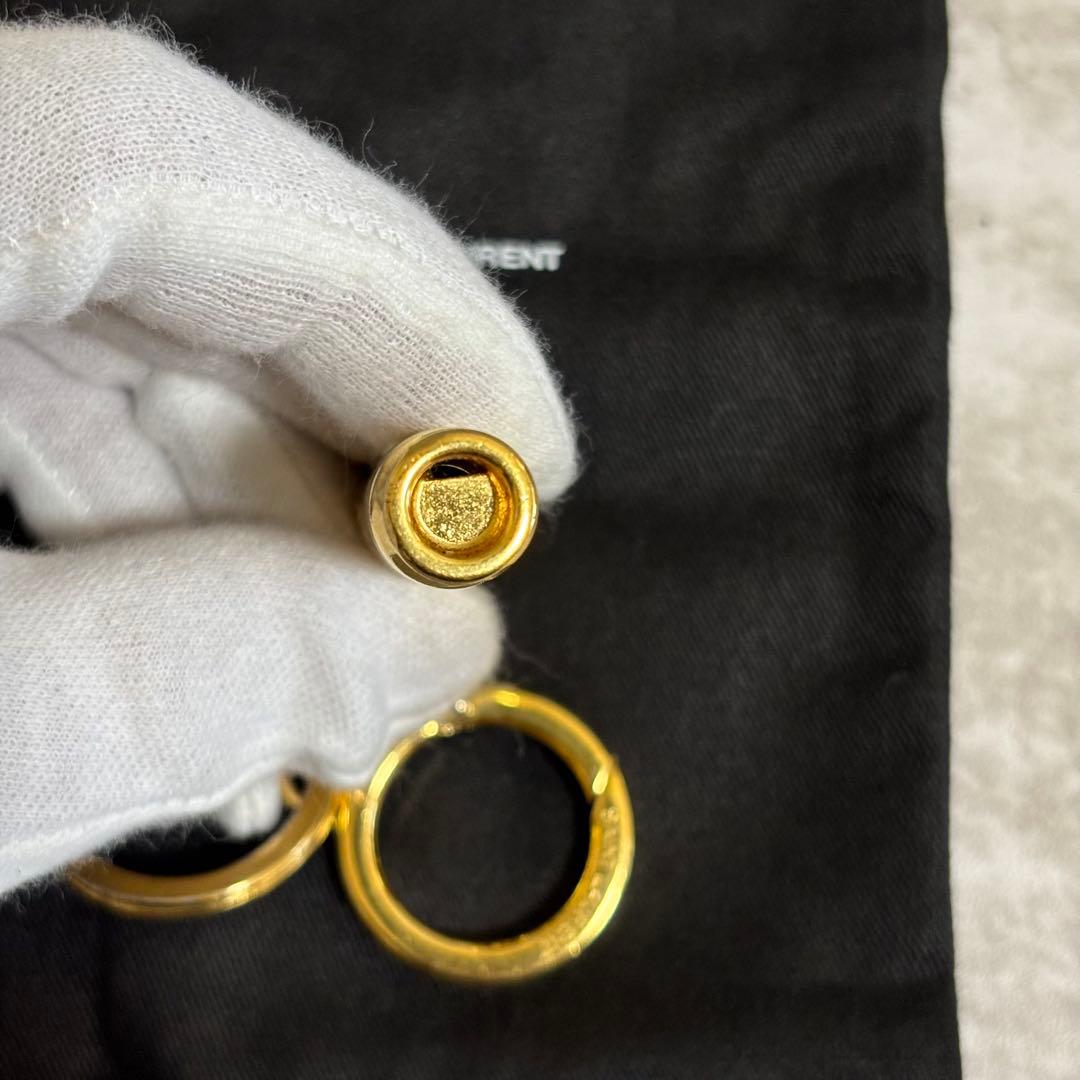 H154 良品✨サンローランパリ　キーホルダー　メタルホイッスル　笛　男女兼用