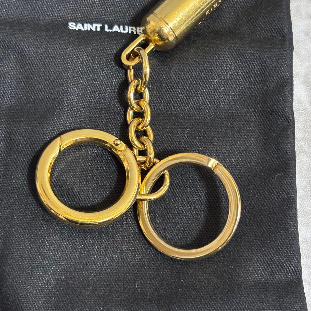 H154 良品✨サンローランパリ　キーホルダー　メタルホイッスル　笛　男女兼用