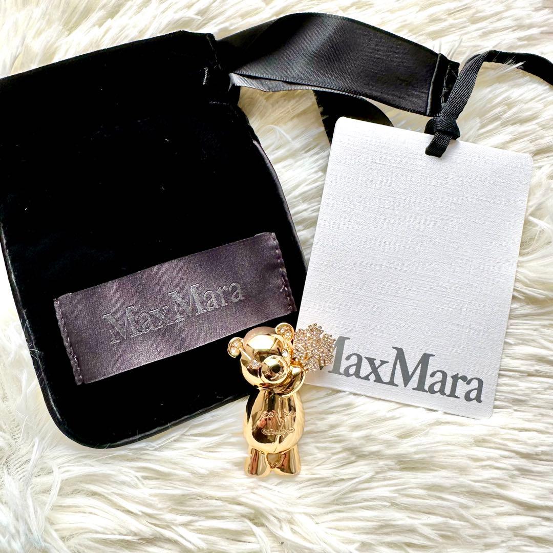 新品 MaxMara SHINYメタル テディ ブローチ  flake