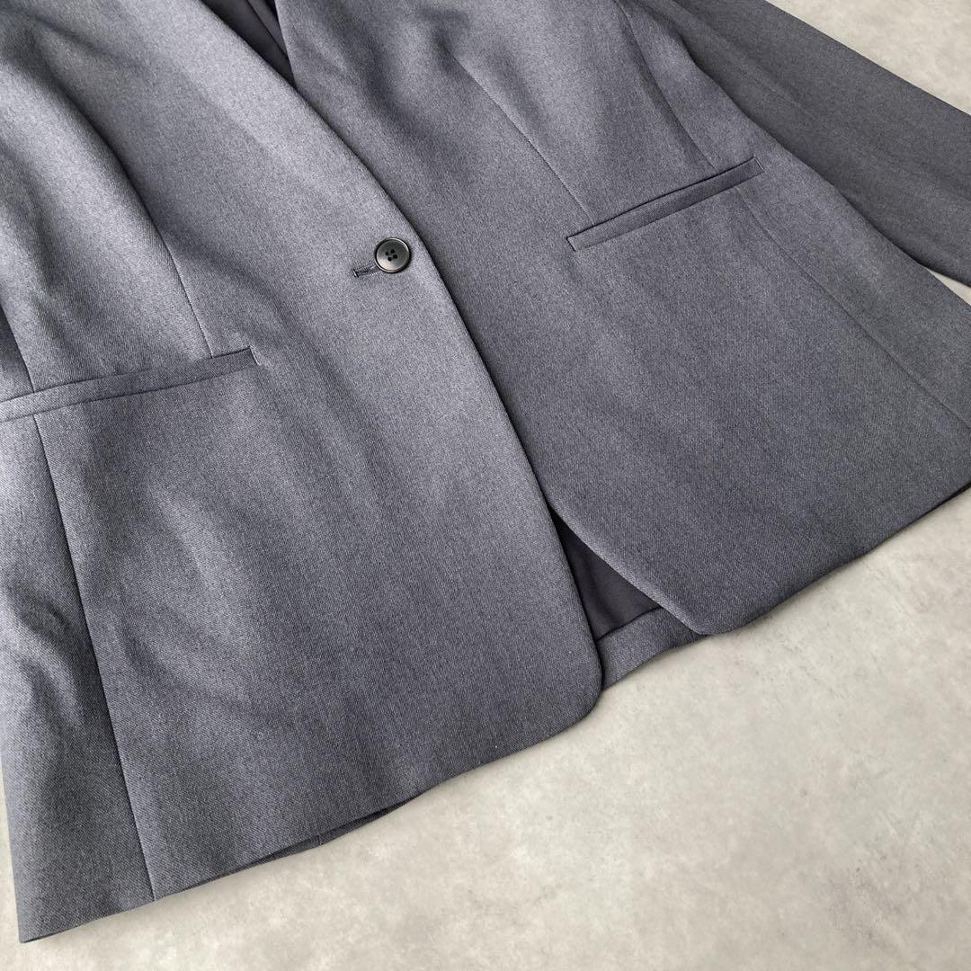 美品✨️インディヴィ パンツスーツ セットアップ ノーカラー 洗える L