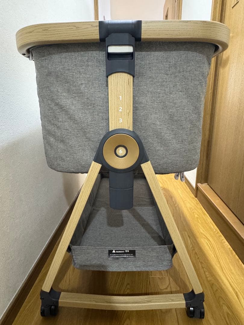 HZDMJ 折りたたみ式 ベビーベッド グレー　【おまけあり】