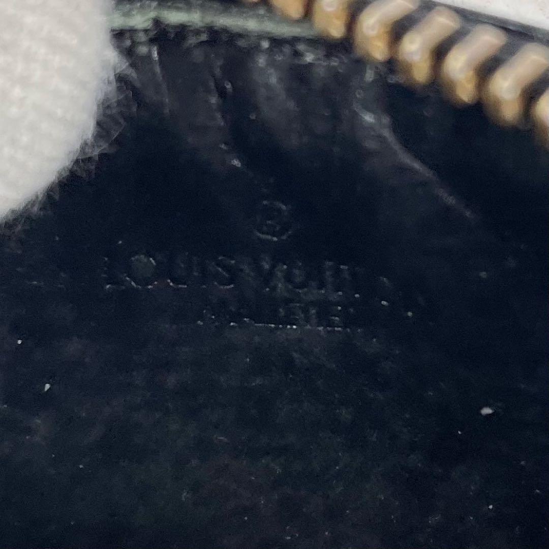 極美品 ルイヴィトン レザー ケース キーリング付き ファスナー 黒