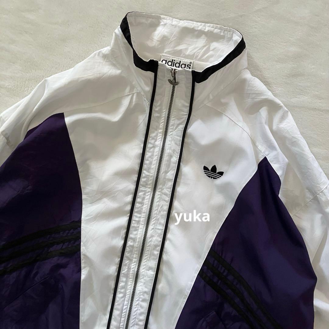 レア好配色◎90s adidas 万国旗 ナイロンジャケット トレフォイル刺繍