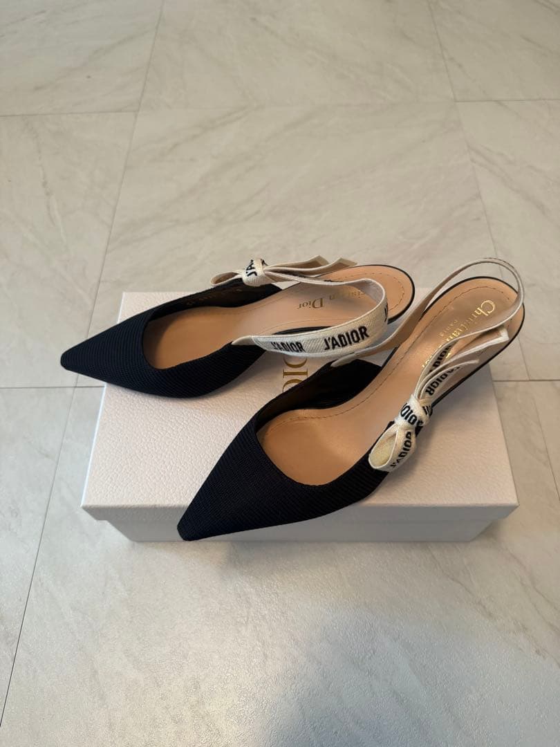 DIOR ポインテッドトゥ スリングバックパンプス　39