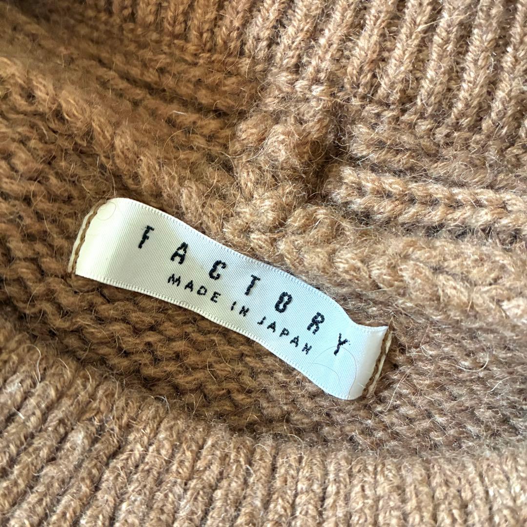 【状態良好】ファクトリー　キャメル100％クルーネックセーター　ニット　ブラウン