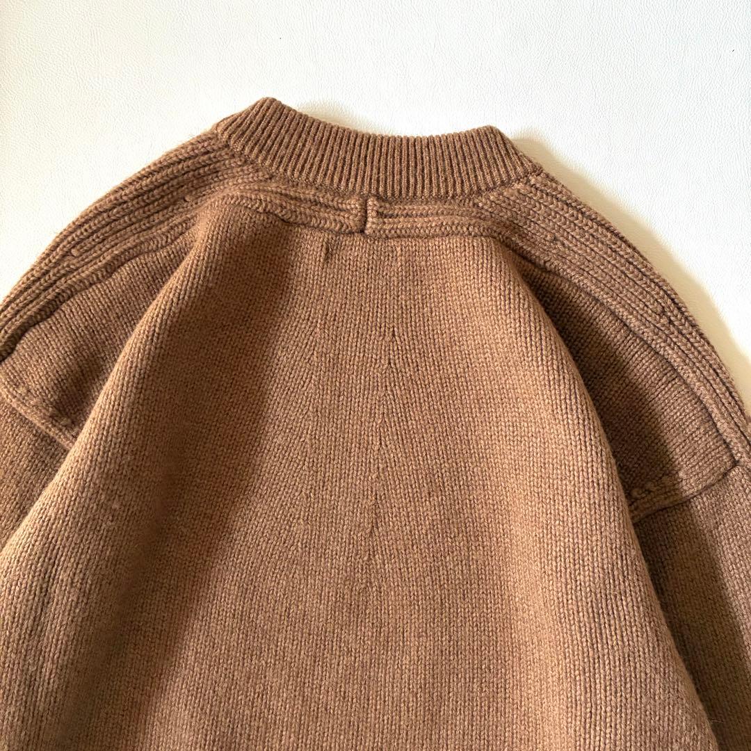 【状態良好】ファクトリー　キャメル100％クルーネックセーター　ニット　ブラウン
