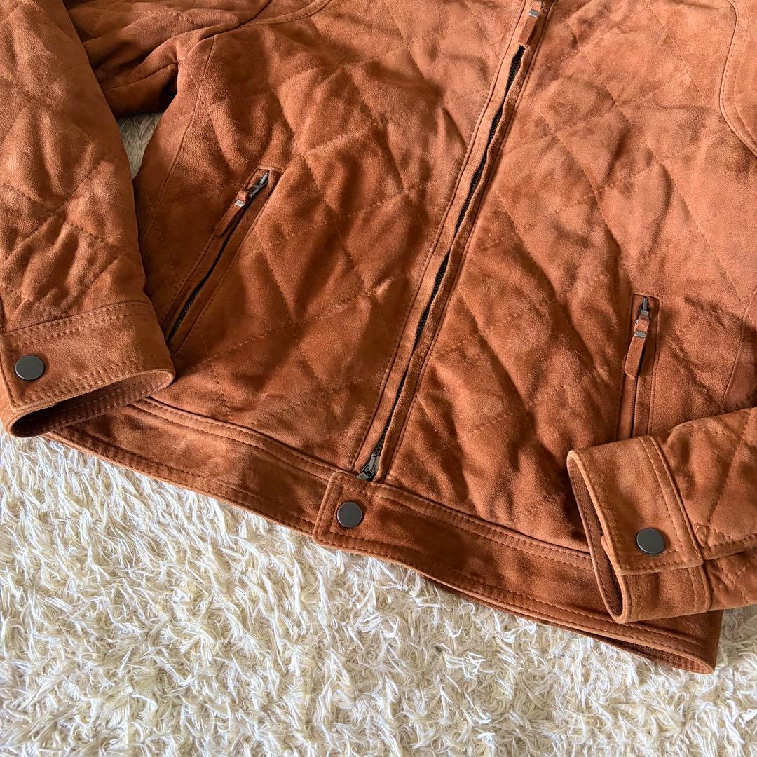 EMMETI BEAMS別注 ファー付スウェードレザージャケット ブラウン 46