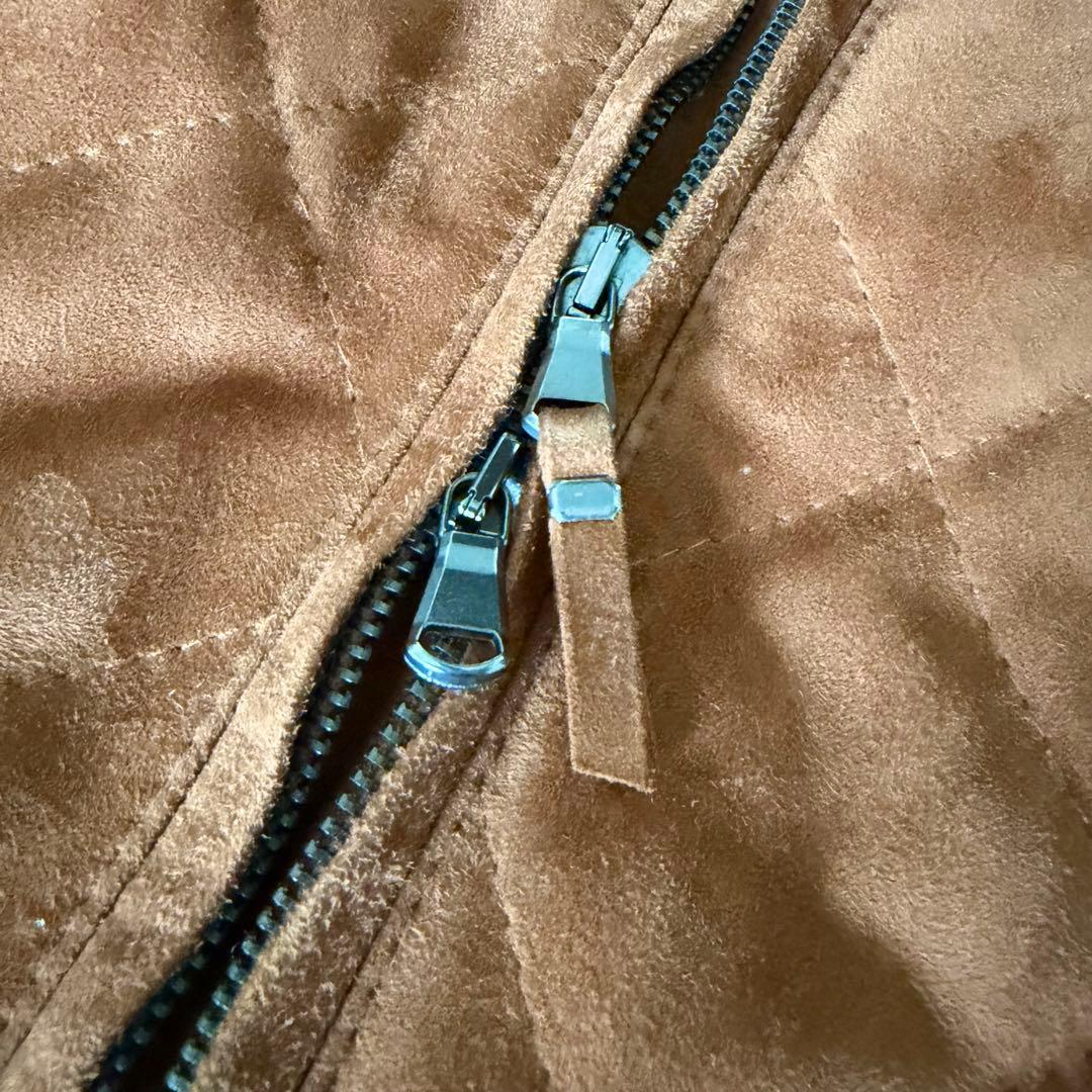 EMMETI BEAMS別注 ファー付スウェードレザージャケット ブラウン 46