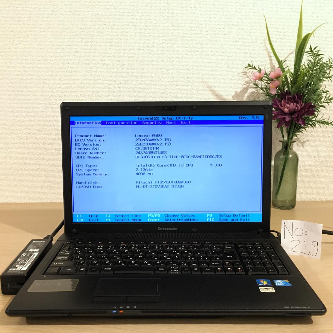 Lenovo G560 ノートPC Win11 Office2024 パソコン