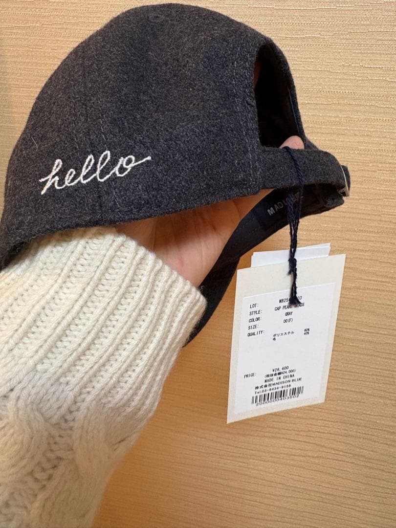 新品未使用　MADISONBLUE マディソンブルー CAP PEARL グレー
