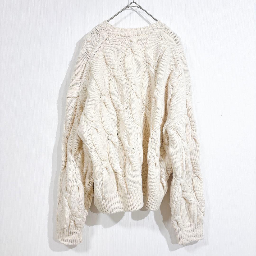 ロンハーマン　ケーブルニット 厚手 セーター アイボリー　クルーネック　ホワイト