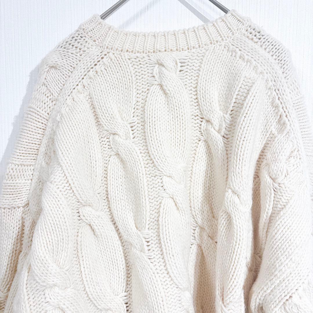ロンハーマン　ケーブルニット 厚手 セーター アイボリー　クルーネック　ホワイト
