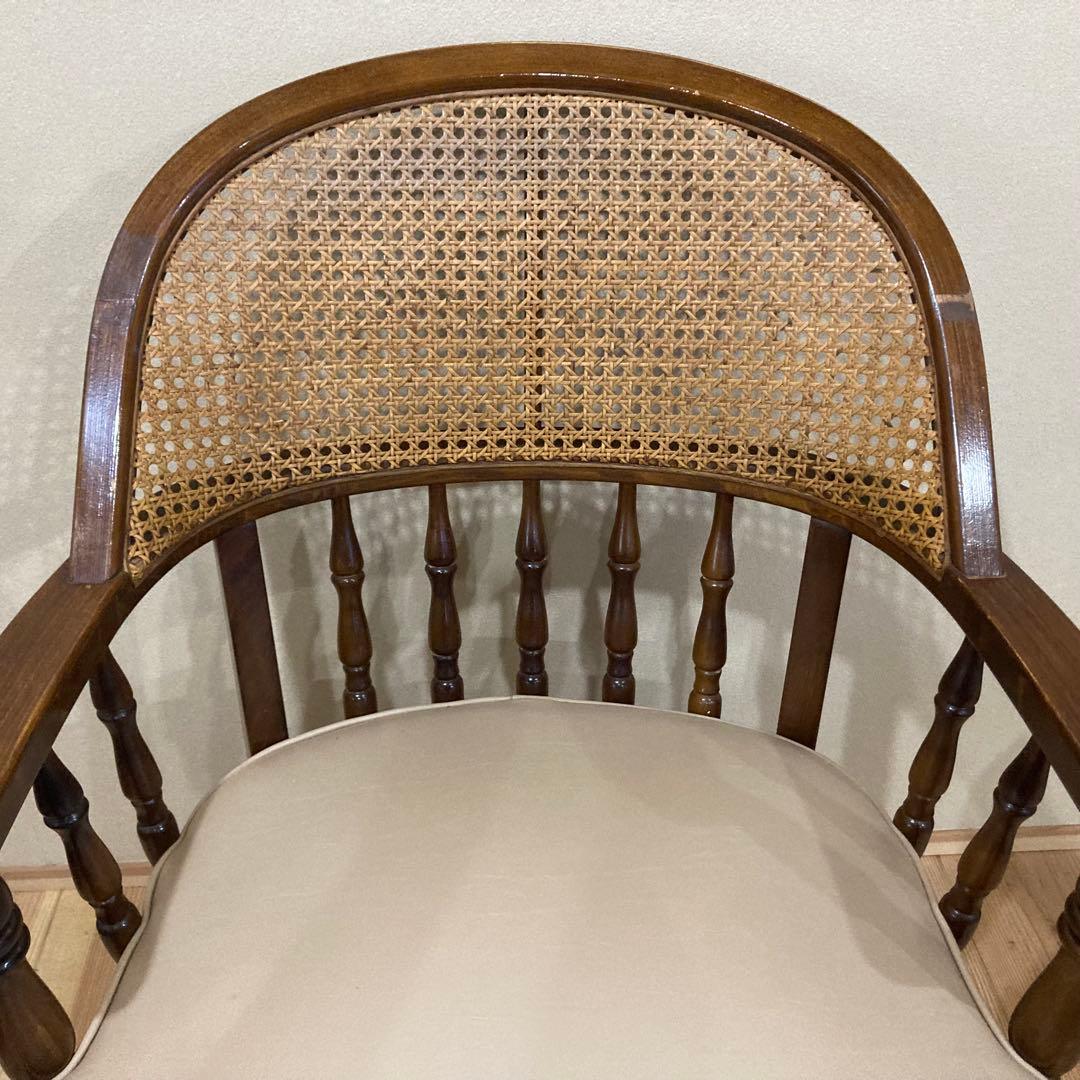 ② 【希少品】 オールド カリモク karimoku アームチェア　ラタン