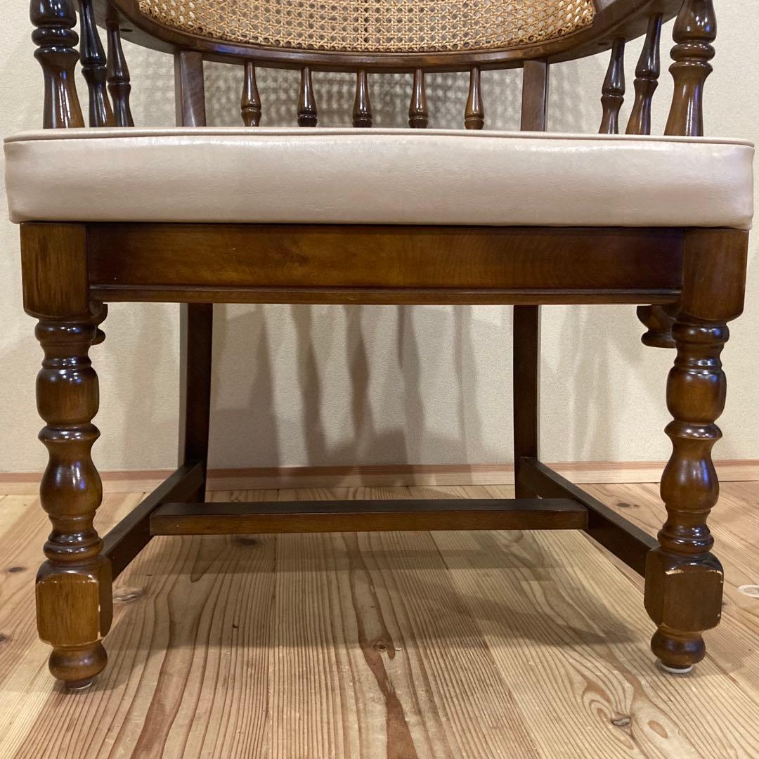 ② 【希少品】 オールド カリモク karimoku アームチェア　ラタン