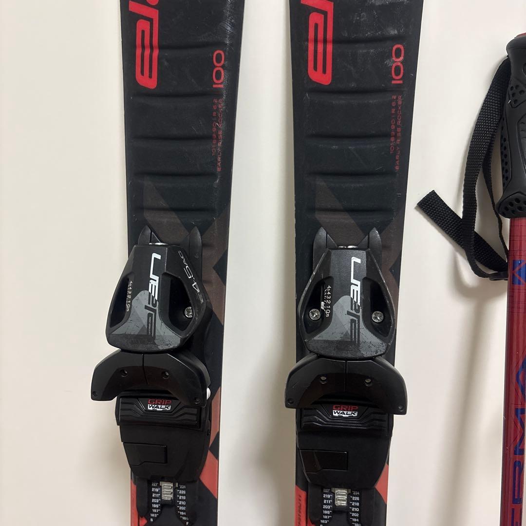 elan スキー板 100 & KERMA ストック 80