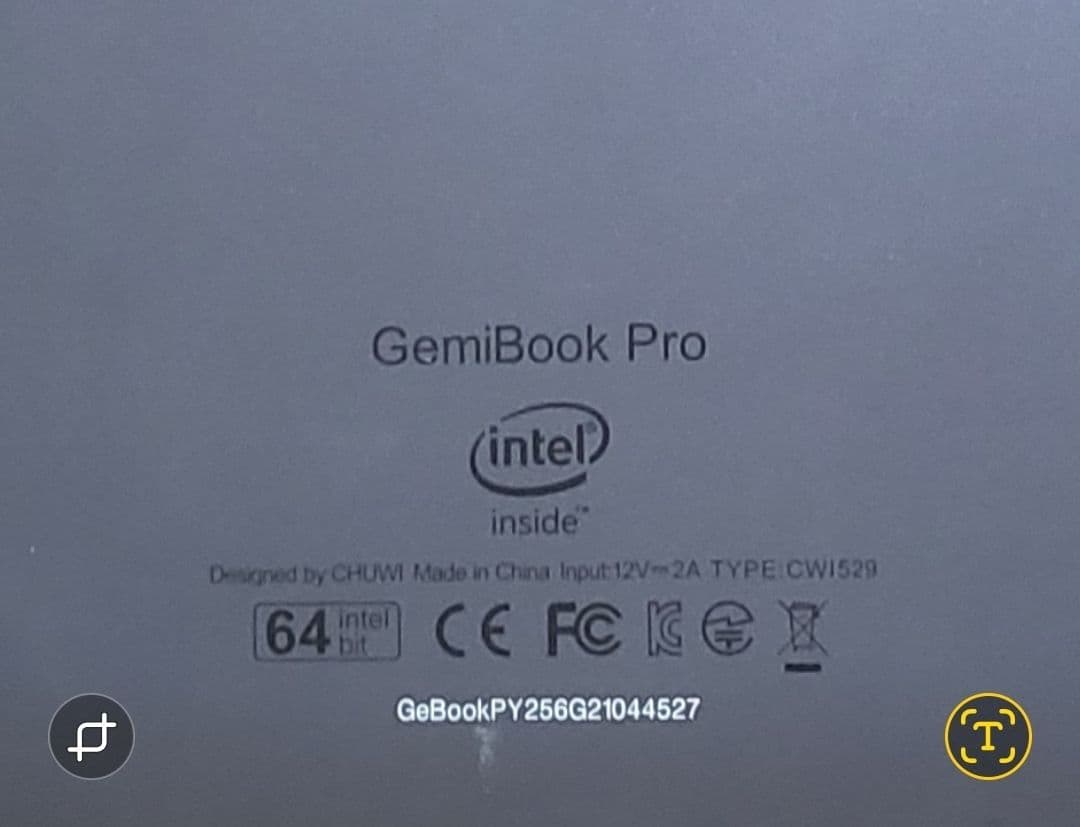 CHUWI ノートパソコン グレー ACアダプター付き