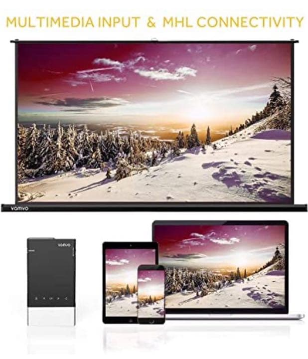 超小型ポータブルプロジェクター1080p HD LED充電式ピコプロジェクター