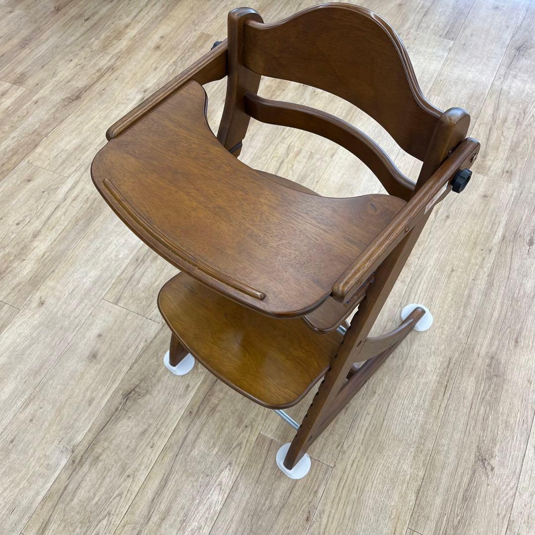 【美品】大和屋 yamatoya すくすくスリムフィットチェア テーブルガード付