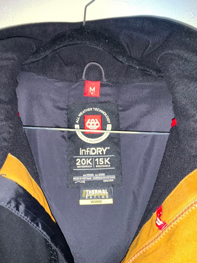 686 SIXEIGHTSIX スノーボードウェア 黒/茶　ウエアM パンツL