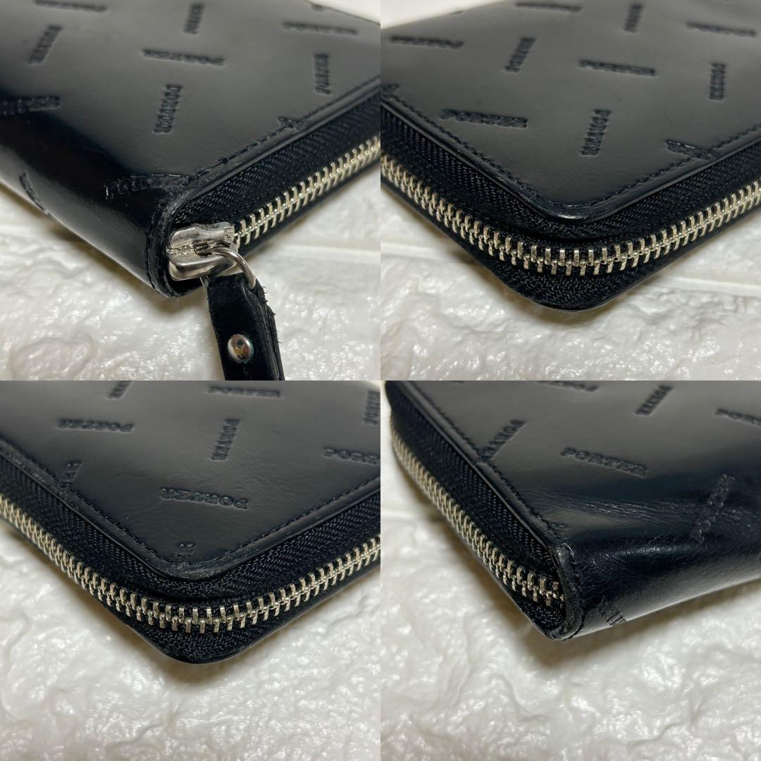ポーター　エンチェイス　ロングウォレット　ラウンドファスナー　黒